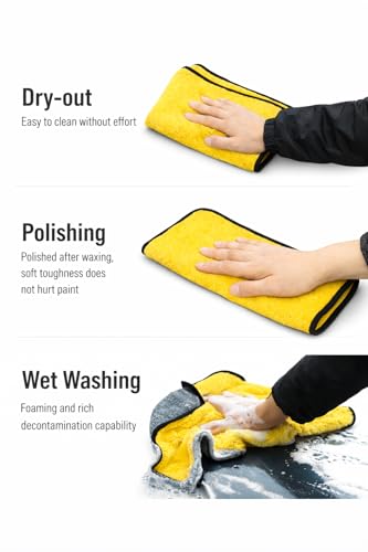 Image of Microfiber Towel for Car Cleaning 400 GSM TRIZONE Micro Fiber Cleaning Towel, Cloth for Dusting Washing & Mirror Glass Cleaning, Microfiber Cloth for Drying & for Car Detailing (4 Colors) Pack(2)
