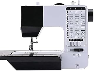 Hochleistungs-Industrienähmaschine, multifunktionale tragbare Stickmaschine mit 38 integrierten Stichen und Nachtlicht, Verlängerungstisch für Anfänger und Fortgeschrittene