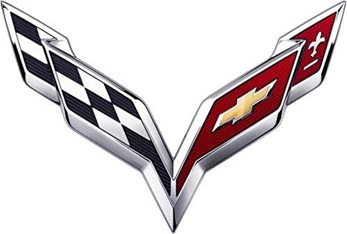 Piatek CV-C7S 2014 2015 2016 2017 Chevy C7 Corvette ARBON Flash Stingray Cross Flags Hood/TrunkChrome Emblem Badge Name Plate (Large for Hood Emblem)