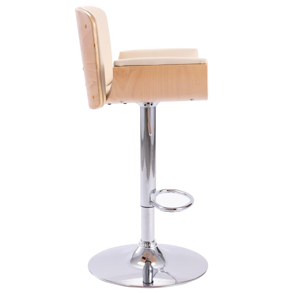 Taburete de bar de piel sintética con muelle de gas, altura regulable, estructura metálica, reposapiés, respaldo ergonómico, 51,5 x 49,5 x 89 – 109 cm, para cocina, comedor, bar, salón