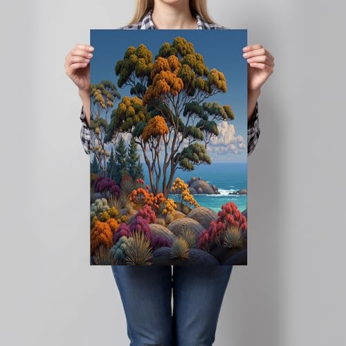 Posters de pared de playa y bosque: llena tu salón de paz con el arte natural azul marino