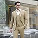 LUPURTY 3 Piece Suits for Men,Men's Suit Slim Fit,Business Solid One Button Single Breasted Tuxedo Blazer Vest Pants Set,Khaki 4XL