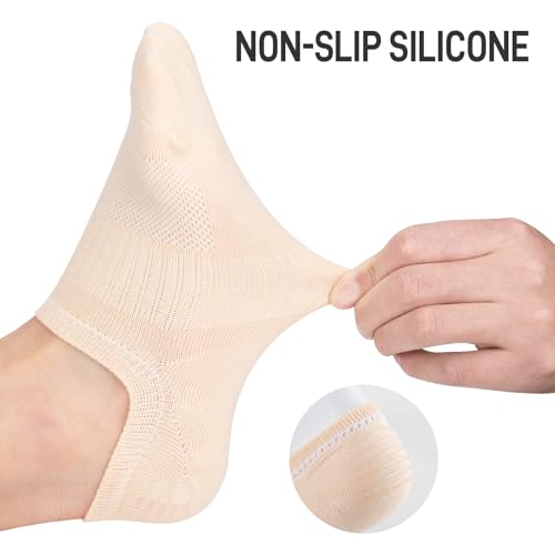 Heatuff Womens No Show Socks, Thin Cotton Invisible Low Cut Socks for Women with Anti-Slip Design 6/8 Pairs3