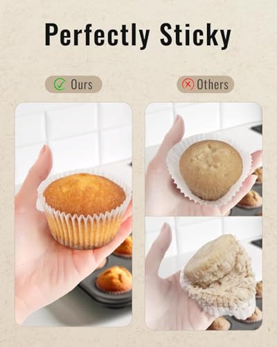 Image of PureBake White Cupcake Muffin Liners 1000 Count - Greaseproof, Non-Stick, Food Grade Paper Baking Cups | Standard Muffin & Cupcake Liners | Odorless, Oven Safe Cupcake Wrappers