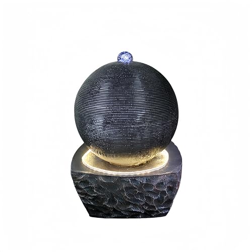 Water Fountain Indoor - Water Fountain Decor for Meditation, Zen Decor, Relaxation, Suitable for Yoga, Study, Tea, Living Room, Office, Beauty Club Decor (Silvery)