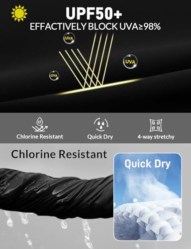 image for baleaf Women's 7'' Swim Board Shorts with Zipper Pockets High Waisted 