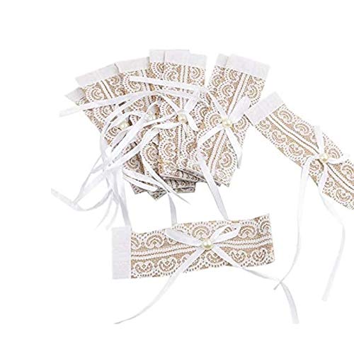 Napkin Ring 10Pcs Vintage Natural Lace Linen Roll Handmade Burlap Ribbon Napkin Ring Wedding Party Decoration #TOP5