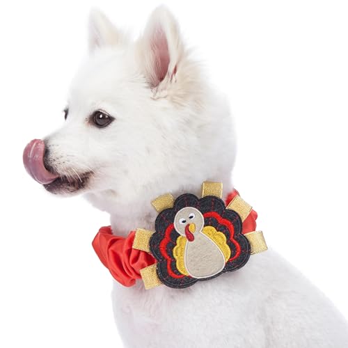 Blueberry Pet Thanksgiving Fall Fun Turkey Dog Collar Cover for Small, Medium, Large Collars, Holiday Decorative Accessory for Pet Collar