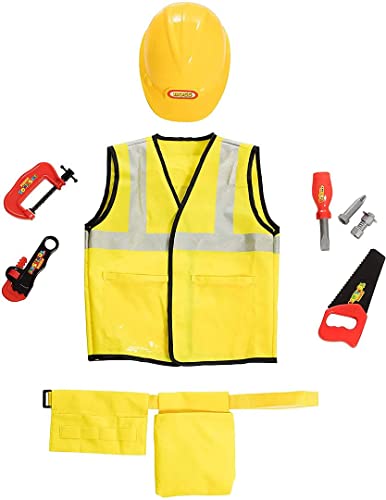 DRESS 2 PLAY Costumes for Kids Ages 3-7, Construction Worker Halloween Costume Sets with Accessories for Pretend Play, Birthdays, Dress Up Party