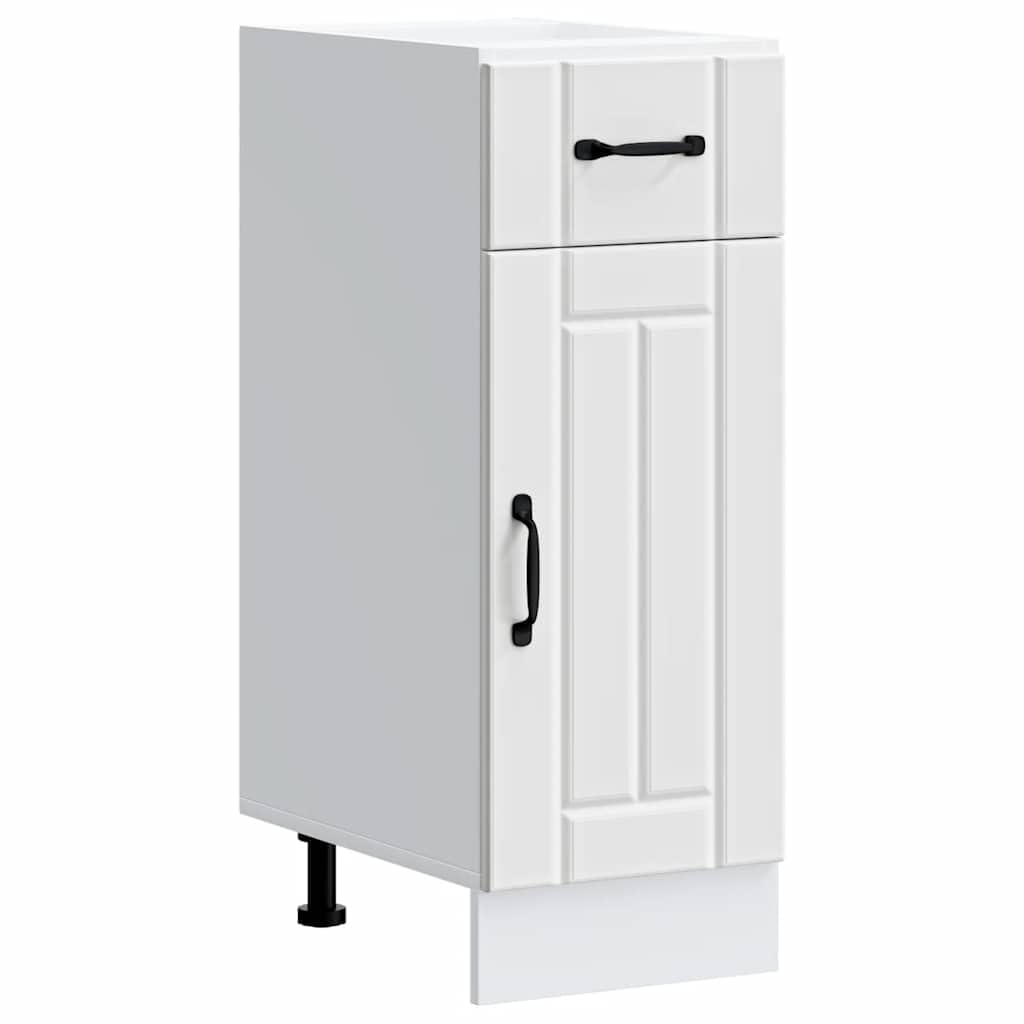 Küchen-Unterschrank Lucca Weiß, Holzwerkstoff, 30x46x81,5 cm, langlebig, feuchtigkeitsbeständig, verstellbare Füße, viel Stauraum für Geschirr und Kochutensilien