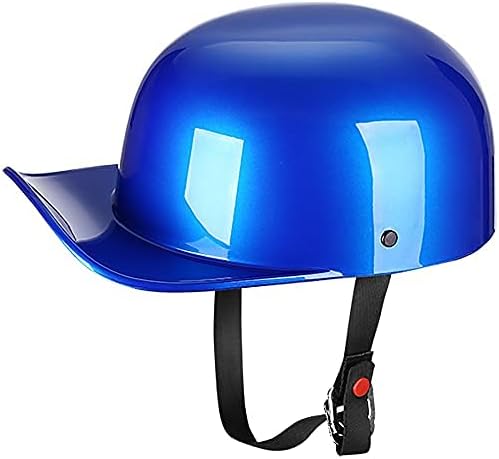 Yesmotor Baseball Style Cap Motorcycle Helmet Unisex-Adult - DOT Approved (Blue,L)
