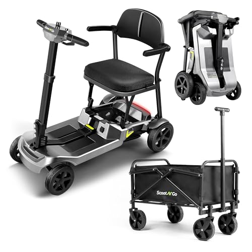 SCOOTNGO Mobility Scooters for Seniors, 4 Wheel Foldable Lightweight Airline Approved Mobility...