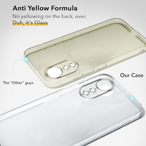 Image of Jkobi Lifetime Anti-Yellow Clear Back Cover Case for Oppo A78 4G (Sleek Hard Crystal | Shockproof and Camera Protection)