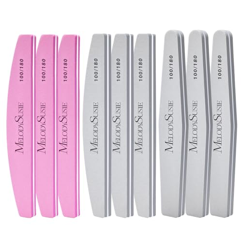 Image of MelodySusie 9Pcs Nail Buffers Set,Nail Files and Buffers,100 /180 Grit, Diamond Nail Buffer, Professional Nail Care Tools Kit for Home Use,Salon