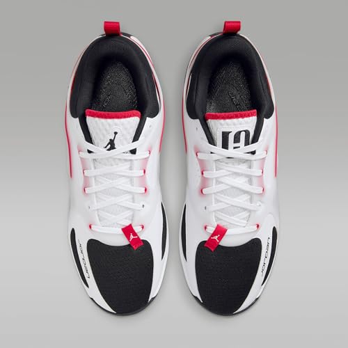 Jordan Heir Series Bloodline Basketball Shoes (FQ3858-106, White/Fire Red/Black)4