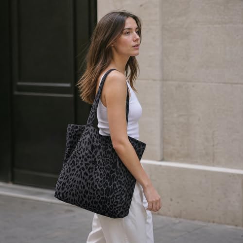 Image of Leopard Shoulder Bag Soft & Lightweight Large Tote Purse Handbag Travel Satchel Gift for Women