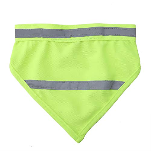 Hund Bandanas Reflektierende Sicherheit Hund Schal Dreieck Streifen Haustier Hundehalsband Personalisierte Neon Farbe Sichtbarkeit Produkte Halstuch(M Fluorescent Yellow)