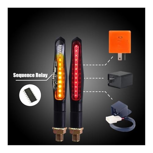 Clignotants LED moto anti-hyperflash avec relais et feux stop intégrés