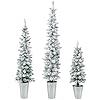 Goplussetof3artificialsnowflockedchristmastree345slimpencilxmastreewithsilvermetalbucketsfauxpottedchristmastreesforfrontporchentranceindoorholidayofficehomedecor  Urban Country Home Decor Goplus set of 3 artificial snow flocked christmas tree 3 4 5 slim pencil xmas tree with silver metal buckets faux potted christmas trees for front porch entrance indoor holiday office home decor  urban country home decor
