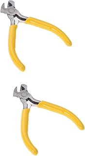 TEHAUX 2 Alicates Ergonómicos Para Joyería Para Trabajos De Precisión De Acero Macizo Para Hacer Cuentas Mini Alicates Sin Mango Color Amarillo.