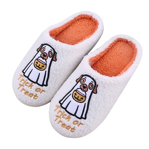 Fall Winter Halloween Slippers for Women Cute Soft Comfy Fluffy Holiday Bedroom Slippers Indoor Outdoor Shoes 2025