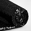 INVGEEXI Black Sequin Fabric by The Yard, 3 Feet 1... #2
