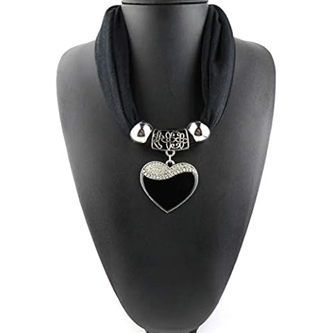 GUMEI Bufanda Mujer Étnica con Collar Colgante de Piedra Cover