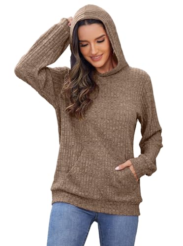 Image of Bosmeer Womens Long Sleeve Shirts Kangaroo Pocket Fashion Hoodies Pullover