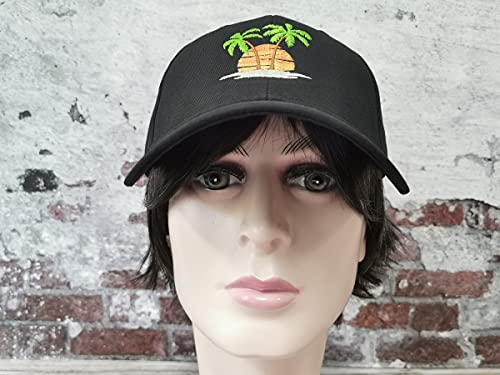 Hepandy Bonés de beisebol bordados com palmeira, Preto, Tamanho �nica