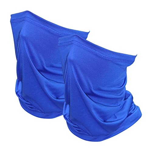 SHEVERCH 2 pack Blue Neck Gaiter Mask for Men Women UV Sun Protection Windproof Gator Face Cover Scarf Fishing Cycling Hiking Ski