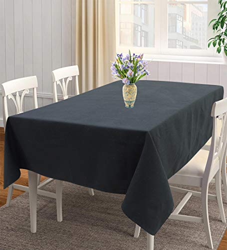 Image of AIRWILL 100% Cotton Solid Pattern 4 Seater Square Table Cover Sized, 56x56 inches (Grey, Pack of 1)