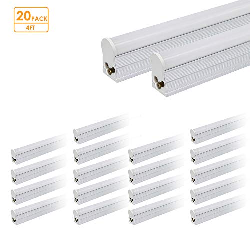 ZITRADES LED T5 Linkable Integrated Tube Light 4ft 19W 1800lm 4100K T5 LED Tube Light Fixture Perfect for Home Garage Work Shop Basement Storage Room 20 Pack Accessories Not Included