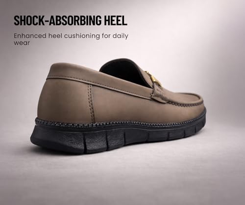 Image of Kraasa Men's Casual Loafers | Synthetic Leather Upper | Comfortable PU Sole | Slip-On Buckle Office, Party Shoes