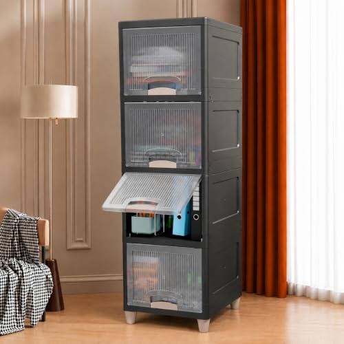 YouCopia Collapsible Wardrobe, 4 Tier Foldable Plastic Clothes St...
