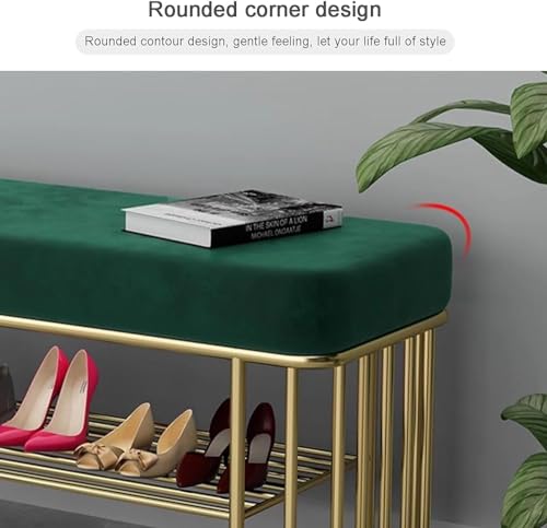 Banc de rangement chaussures doré pour libérer de l'espace au sol