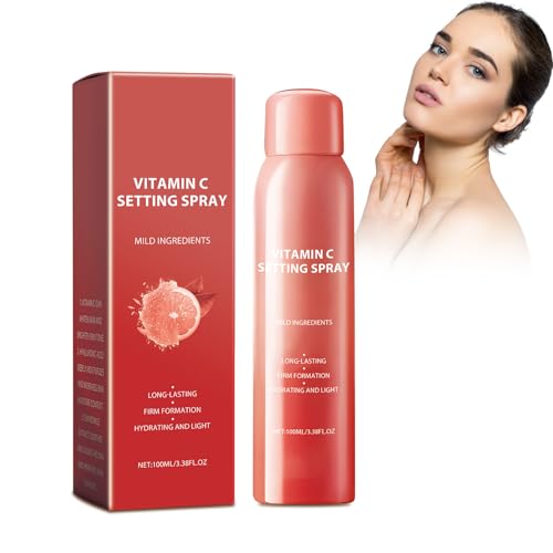Vitamin C Spray Fixateur de Maquillage, 100 Ml Longue Durée - Hydratant Transparent avec Éclat Naturel, Fini Léger et Éclatant