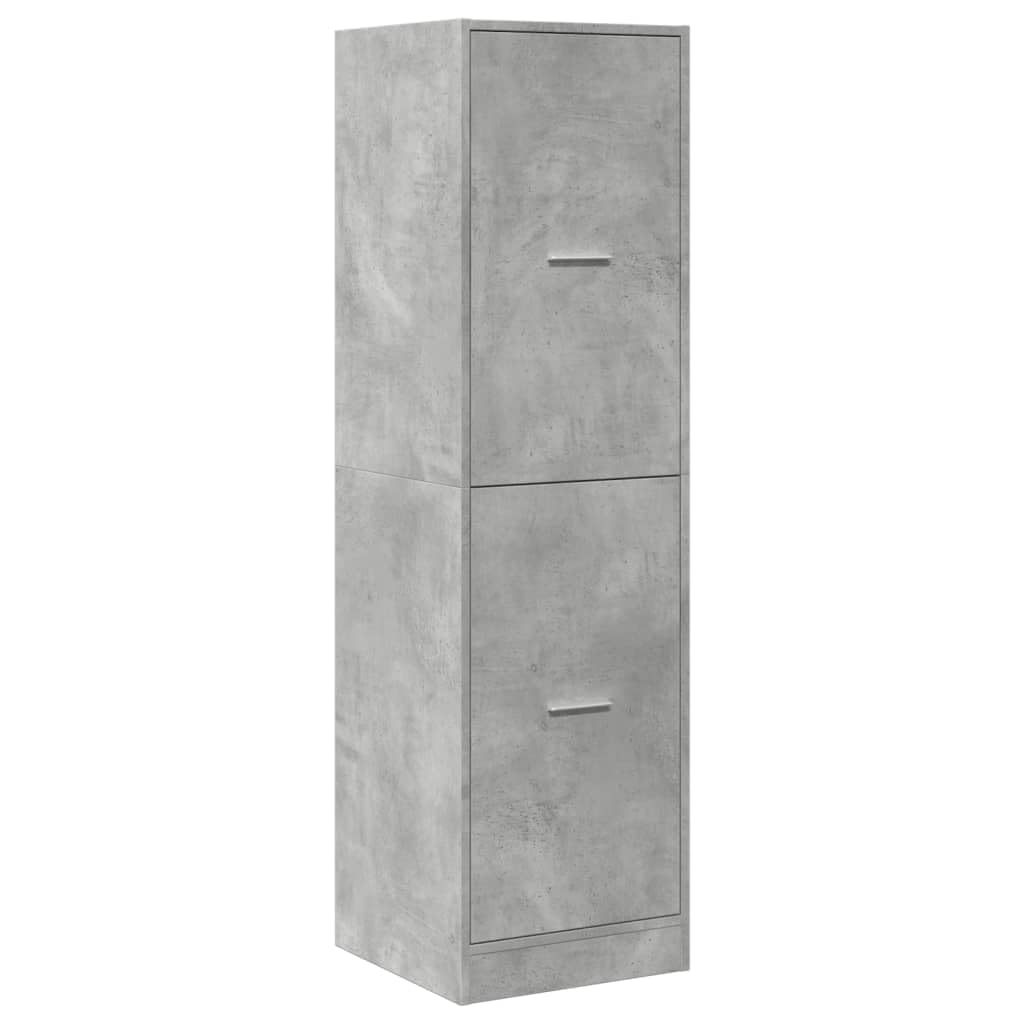 Armario farmacéutico gris hormigón 40 x 41 x 144,5 cm de material de madera con armario extraíble y rieles metálicos para organización de espacio de almacenamiento