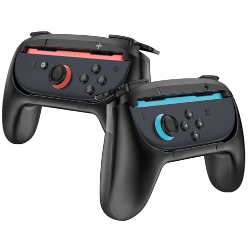 ProCase 2 Pack Joy-Con Controller Hand Grips for Nintendo Switch 2 2025 Released, Wear-resistant Comfort Handles Holder for Joycon -Black