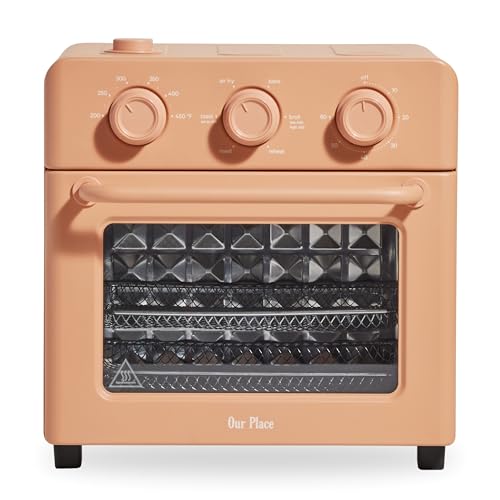 Our Place Wonder Oven | 6-in-1 Stainless Steel Air Fryer Toaster Oven Combo with Basket, Rack, Pan & Tray | Compact 13 QT Countertop Capacity - Toast, Roast, Bake, Reheat, Broil & Steam | Spice