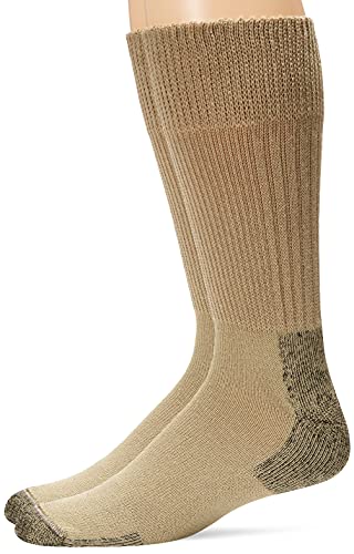 Dr. Scholl's Men's Diabetes and Circulatory Advanced Relief Crew Socks 2 Pair, Khaki, Shoe Size: 7-12 (Large)
