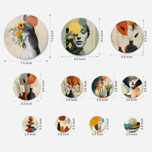 Image of RADIQORE Set of 11 Designer MDF Wooden Wall Hanging for Home Decoration | Office | Gift | Wall Decor Hanging Items | Wall Art | Living Room | Bedroom (aesthtic)