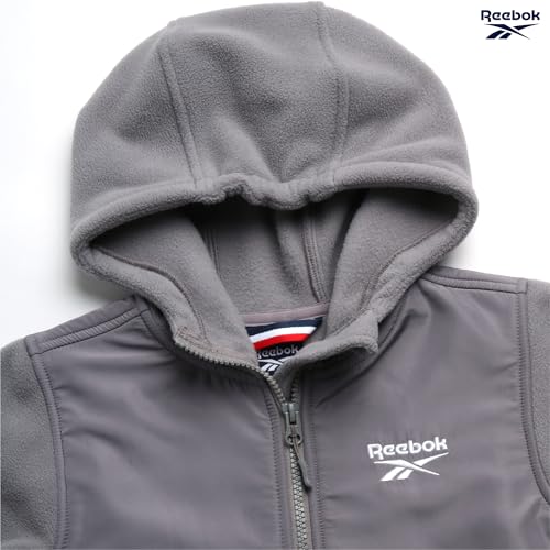 Image of Reebok Girls Fleece Jacket - Weather Resistant Lightweight Polar Fleece Line Zip Up Fleece Jacket for Girls Outerwear Coats