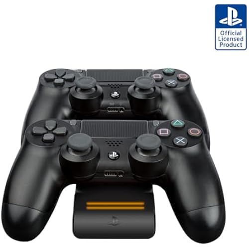 PDP Gaming Magnetic Ultra Slim Playstation 4 Controller Charging System - PS4 Accessories, Wireless Charger, Ambient Light Feature, LED Charging Indicators, Licensed by Sony (Black)