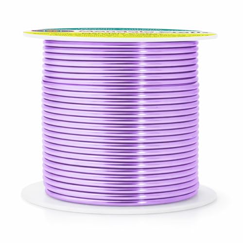Image of Mandala Crafts 14 Gauge Lavender Anodized Aluminum Craft Wire, 60 FT | Colored, Flexible, Bendable, for Bonsai, Armature, Sculpting, Wire Wrapping, Jewelry Making, Weather & Tarnish Resistant
