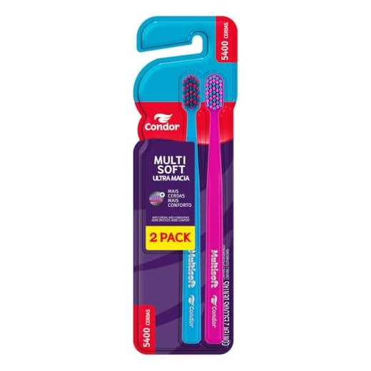 Condor, Escova de Dente Multisoft, Cerdas Ultramacias, Ideal para Gengivas Sensíveis, Leve 2 Pague 1