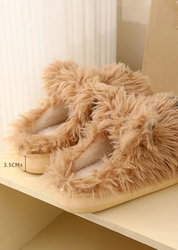 Niction Cute Slippers for Women Warm Comfortable Slip on fluffy Slippers Indoor and Outdoor Ladies Slippers Memory Foam House Shoes 5