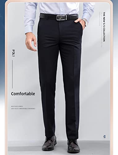 Men Pants Dress Classic Slim Fit Comfort Suit Premium Casual Pant (Light Grey-29W x 30L)4