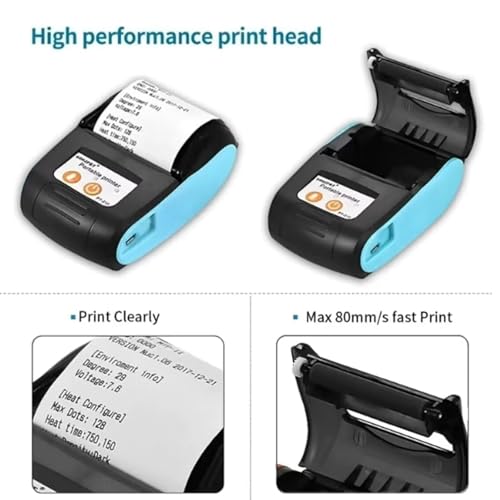 Image of is NOT Compatible with iPhone iOS /IPAD /MAC,ONLY FIT Android /Windows,Bluetooth Thermal Receipt Printer 58mm,Wireless Portable mini Pocket Bill Ticket pos Printer for Small Business,(Orange Color)