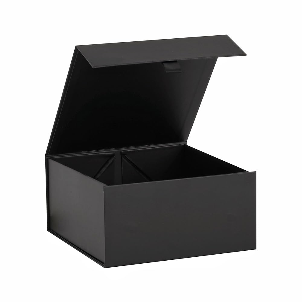 PLINJOY Black Gift Box 8x8x4 Inches Small Gift Boxes for Presents with Magnetic Closure Lid Luxury Collapsible Gift Box Bridesmaid, Wedding, Birthday Boxs for Gift Packaging — image 1