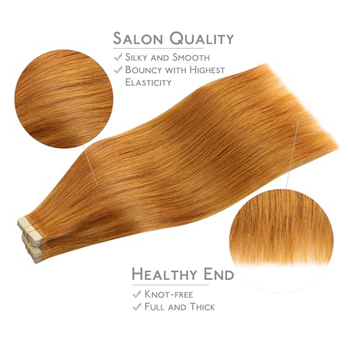 Image of WENNALIFE Tape in Hair Extensions Human Hair, 40pcs 100g 24 inchHair Extensions Real Human Hair Straight Tape in Extensions